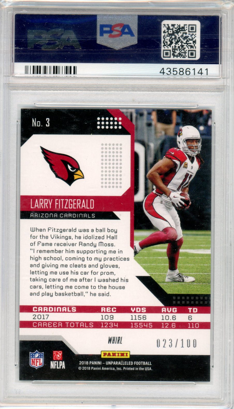 2018 Panini Unparalleled Larry Fitzgerald Whirl