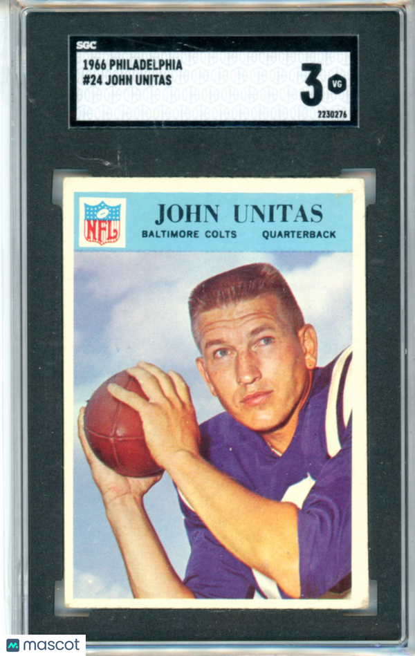 1966 Philadelphia John Unitas #24 SGC 3 Football