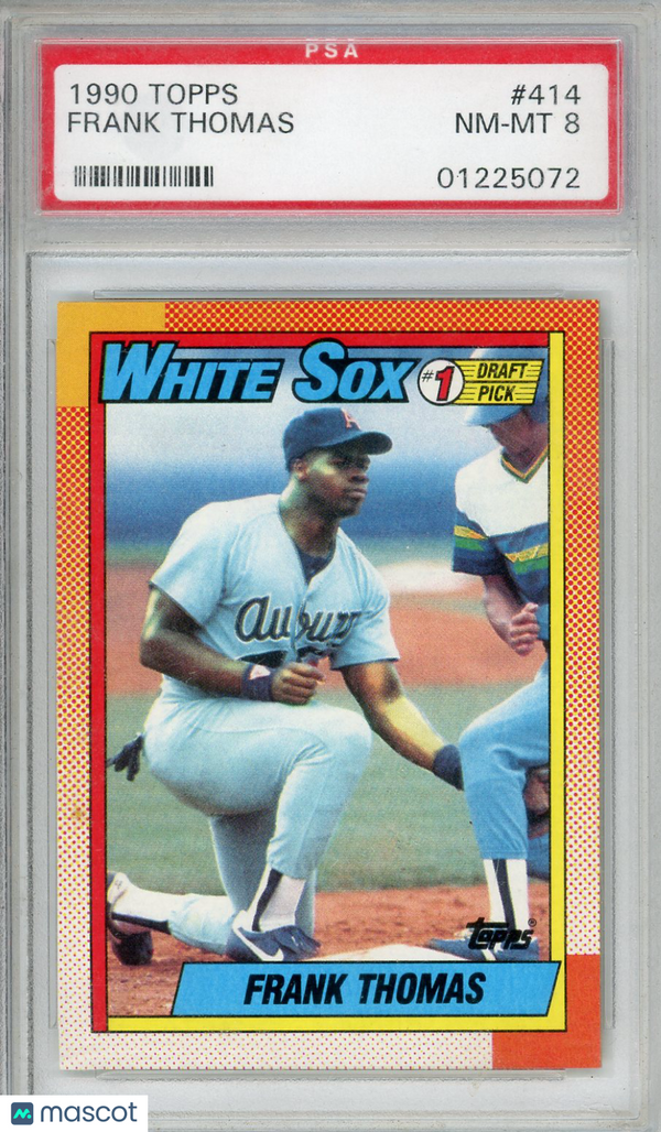 1990 Topps Frank Thomas Name On Front #414 PSA 8