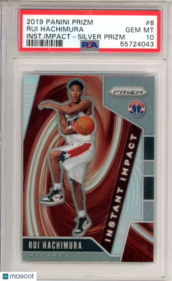2019 Panini Prizm Instant Impact Rui Hachimura Instant Impact Silver PSA 10