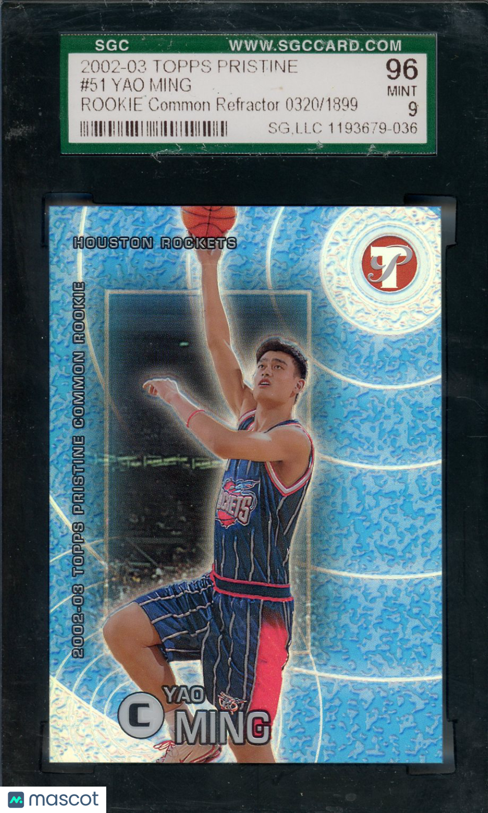2002 Topps Pristine Yao Ming Common Refractor Rookie #51 SGC 9 Houston Rockets