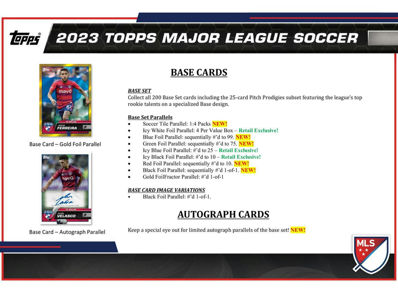 2023 Topps MLS Major League Soccer Blaster Box (11 Packs)