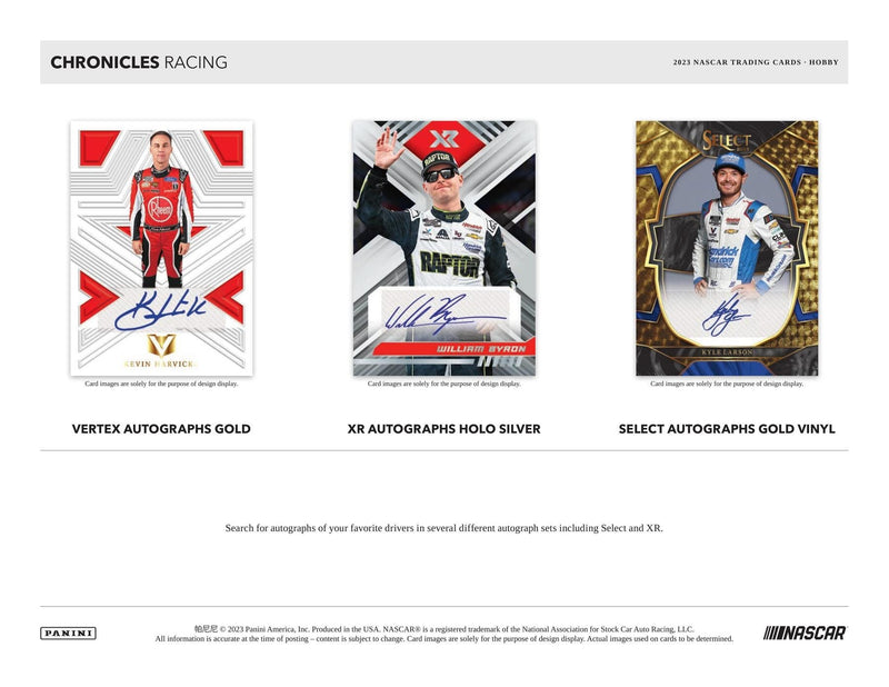 2023 Panini Chronicles Racing NASCAR Hobby Box (3 Autos Plus / Box)