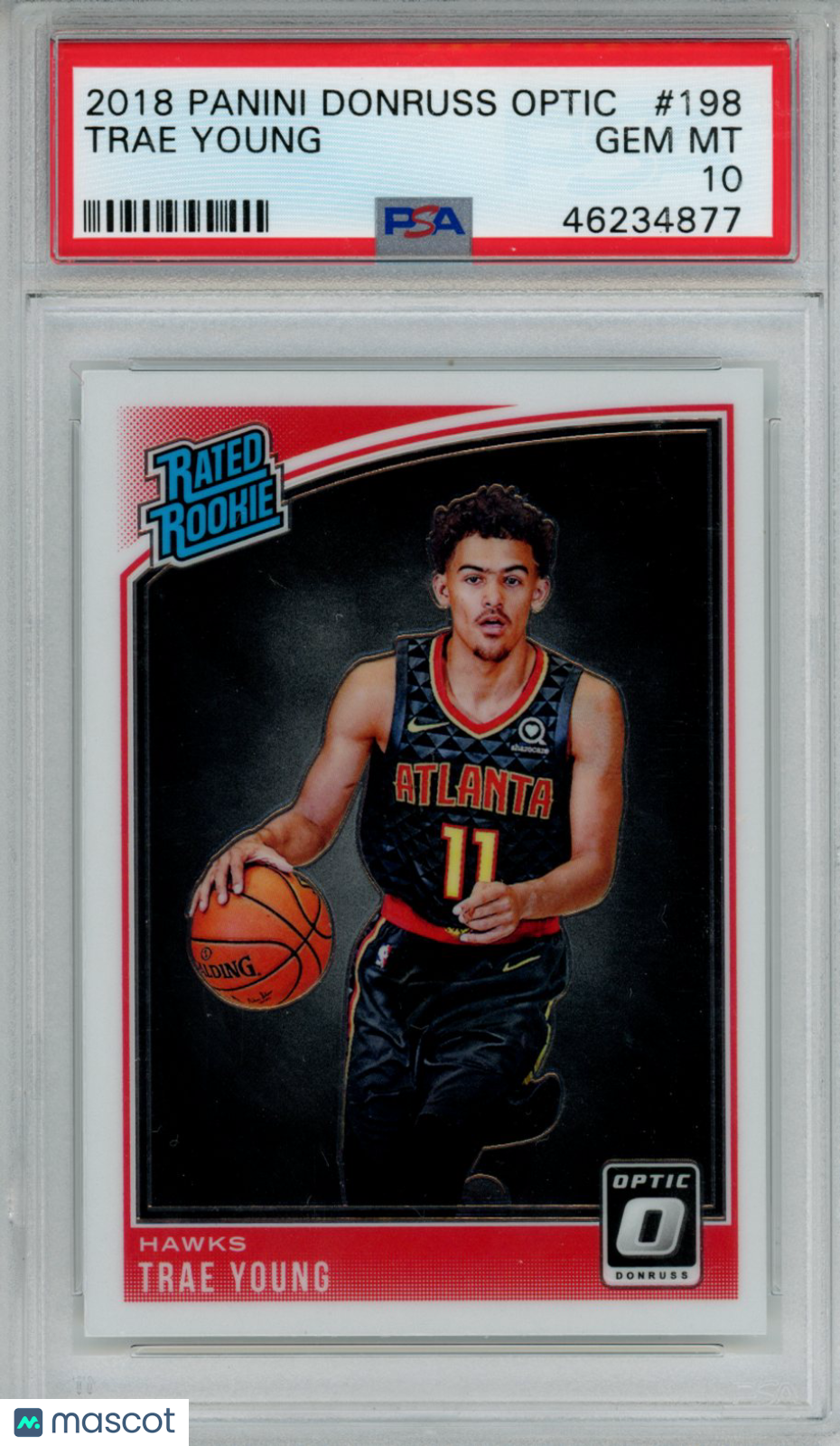 2018 Panini Donruss Optic Trae Young Rated Rookie #198 PSA 10 Atlanta Hawks