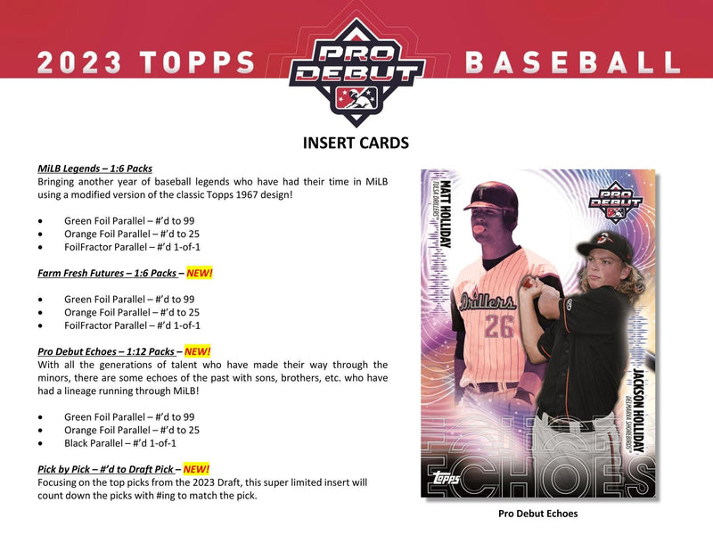 2023 Topps Pro Debut Baseball Hobby Box  (4 Autos )