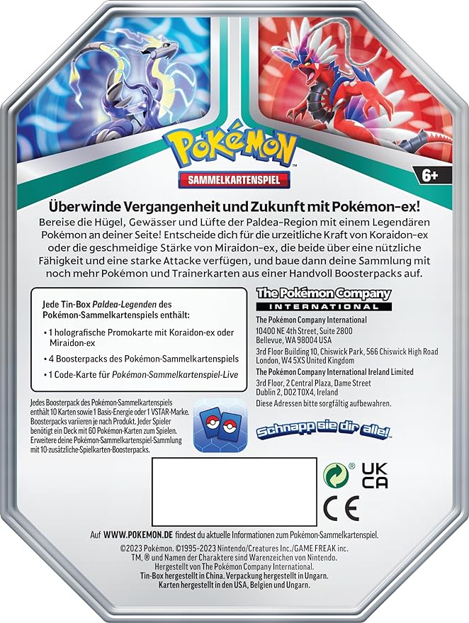 Pokémon TCG: Paldea Legends Mini Tin (Koraidon ex)