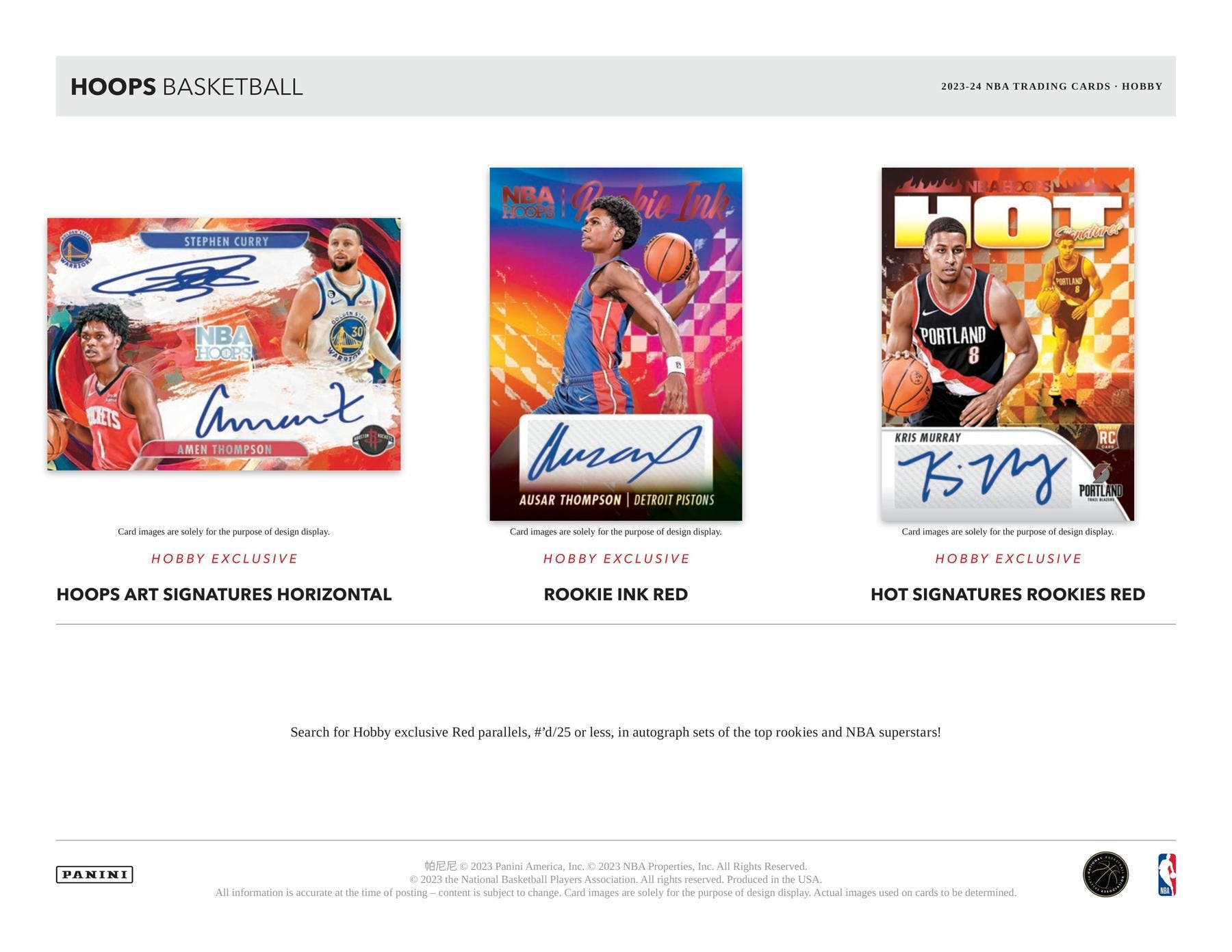 TWO PACKS of 2023/24 Panini Hoops NBA Basketball Hobby Cards