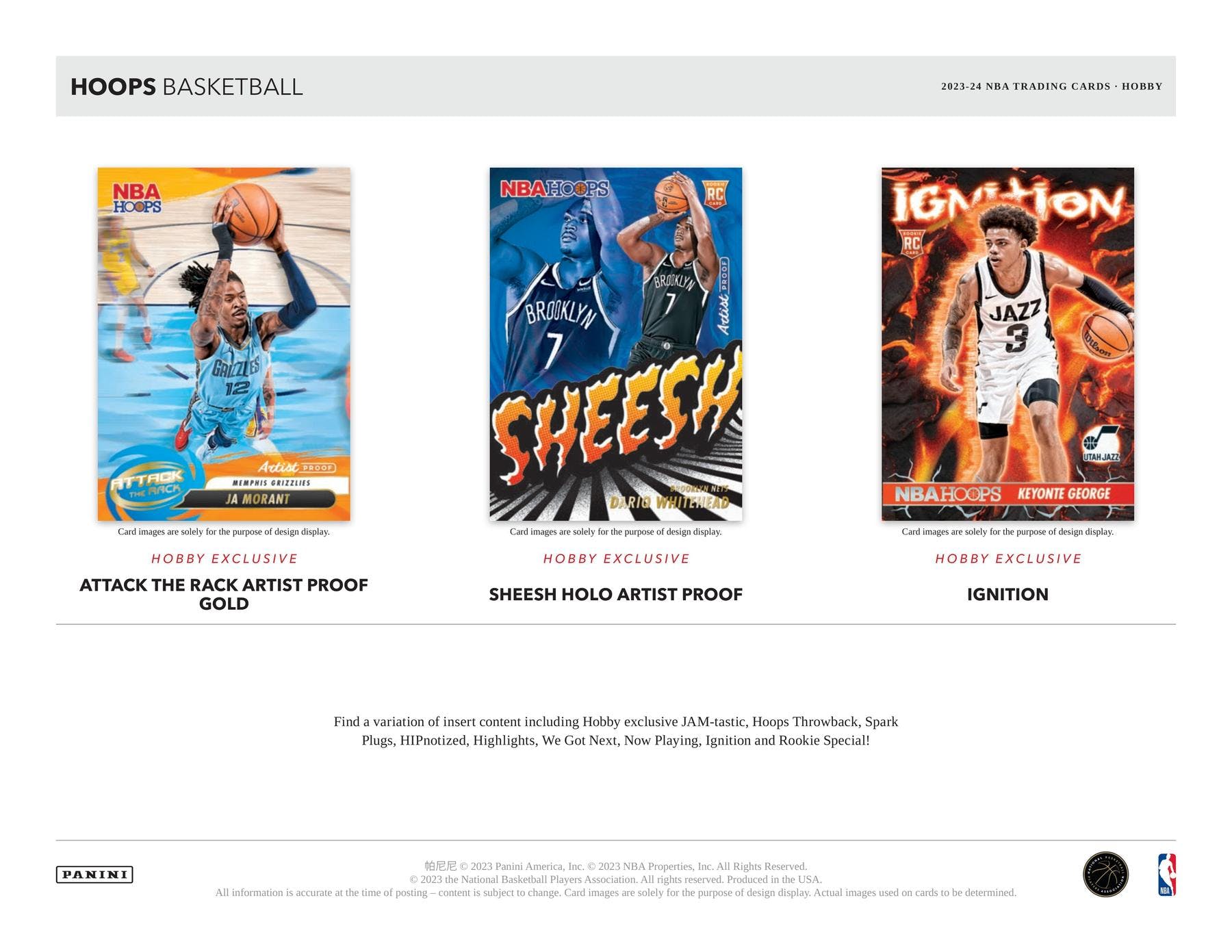 TWO PACKS of 2023/24 Panini Hoops NBA Basketball Hobby Cards