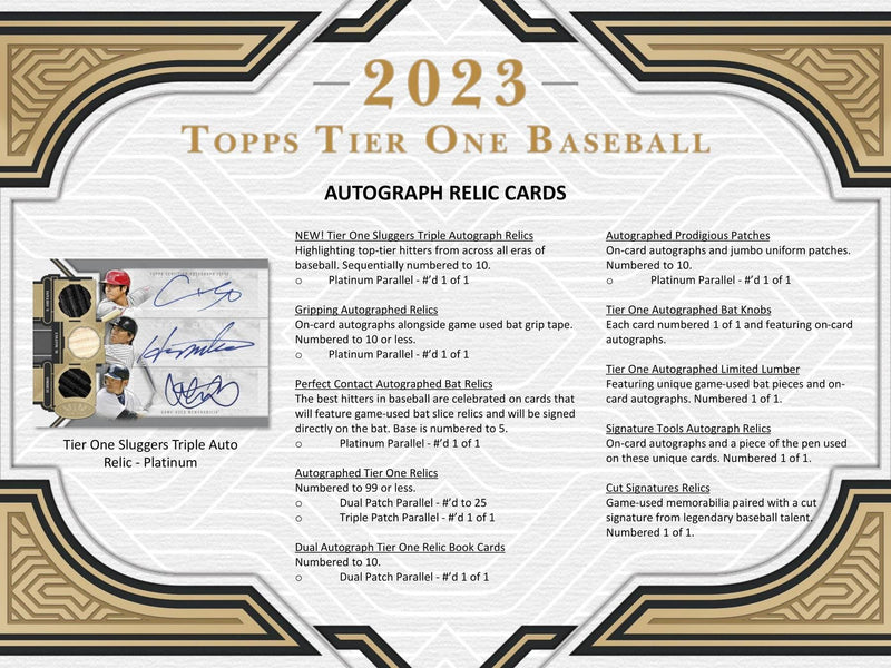 2023 Topps Tier One Baseball - Hobby Box