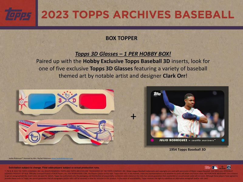 2023 Topps Archives MLB Baseball Hobby Box (2 Autos/Box)