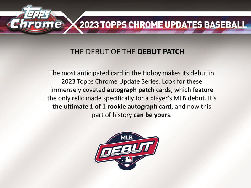 2023 Topps Chrome Update Series Baseball Hobby Box (1 Autograph per Box)