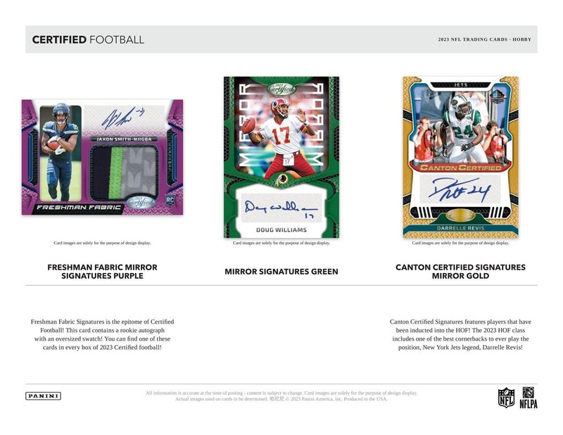 2023 Panini Certified Football Hobby ( 2 Auto + 2 Mem Cards / Box )