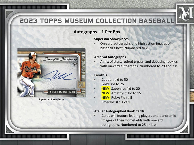 2023 Topps Museum Collection Baseball Hobby Box (Master Box 4 Hits)