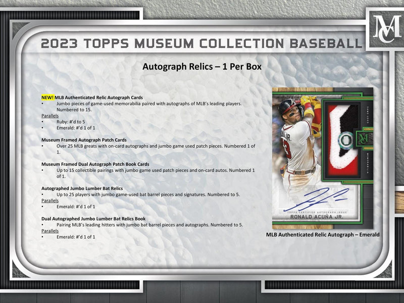 2023 Topps Museum Collection Baseball Hobby Box (Master Box 4 Hits)