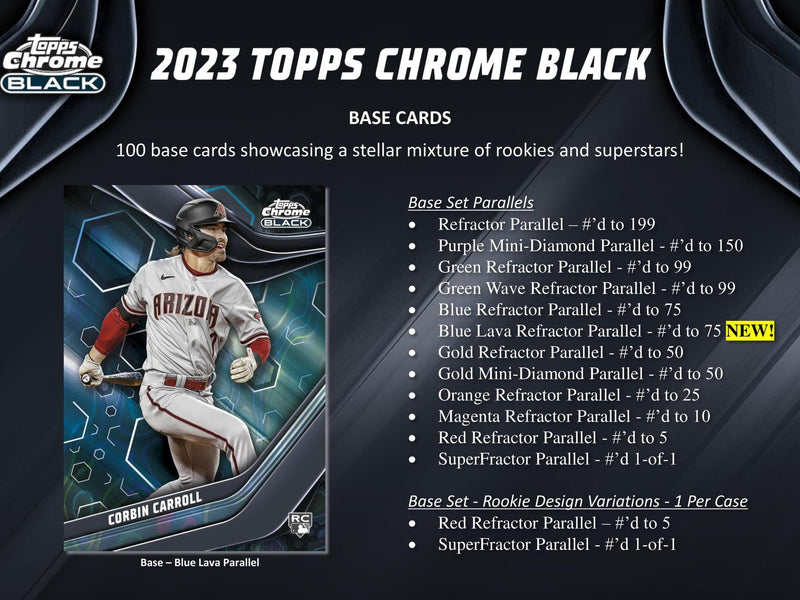 2023 Topps Chrome Black Baseball Hobby Box (1 Encased Auto/Box)