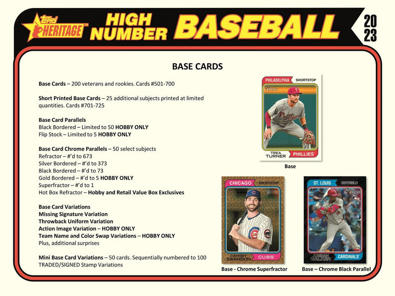 2023 Topps Heritage High Number Baseball Hobby Box (24 Packs)