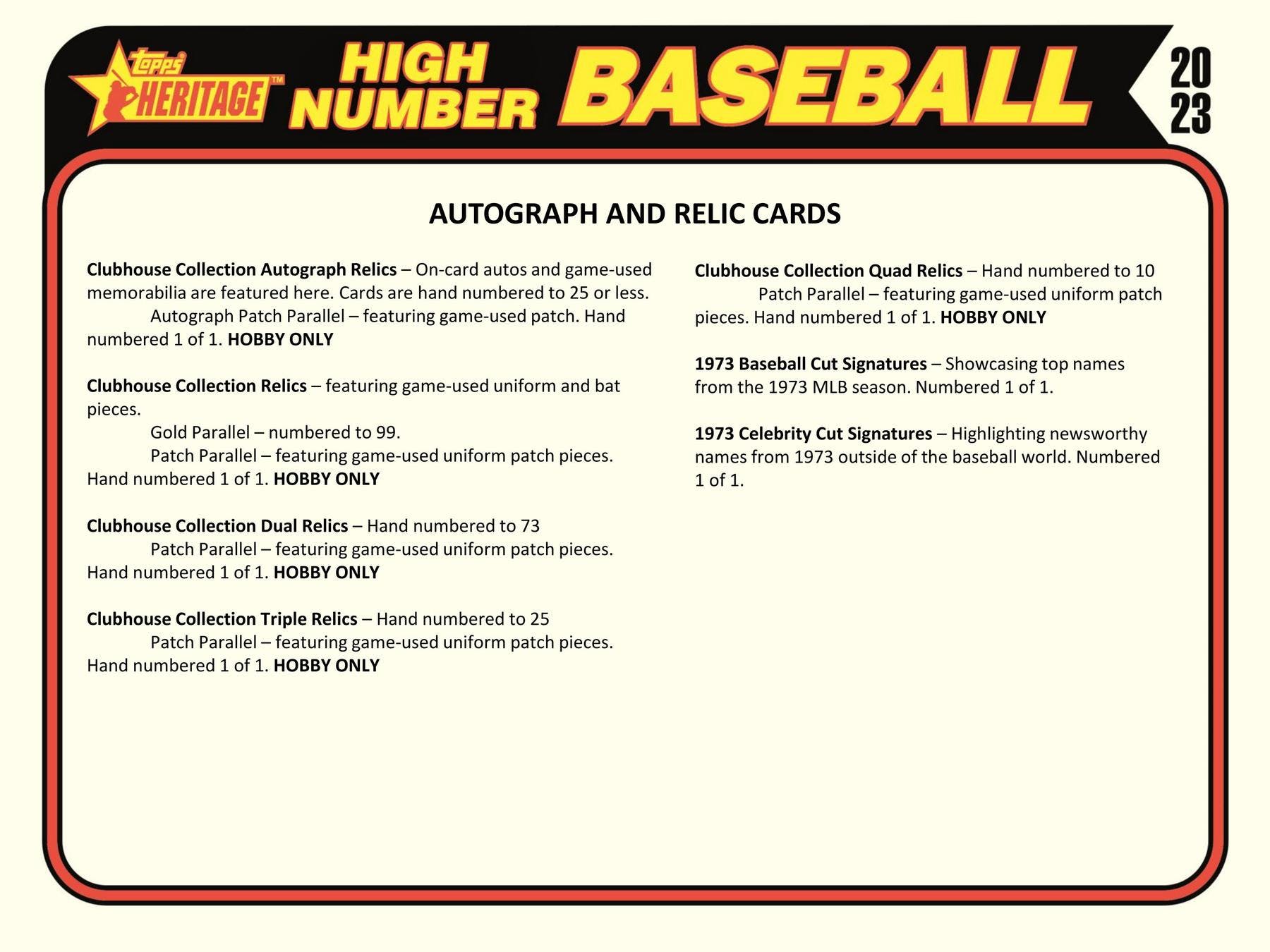2023 Topps Heritage High Number Baseball Hobby Box (24 Packs)