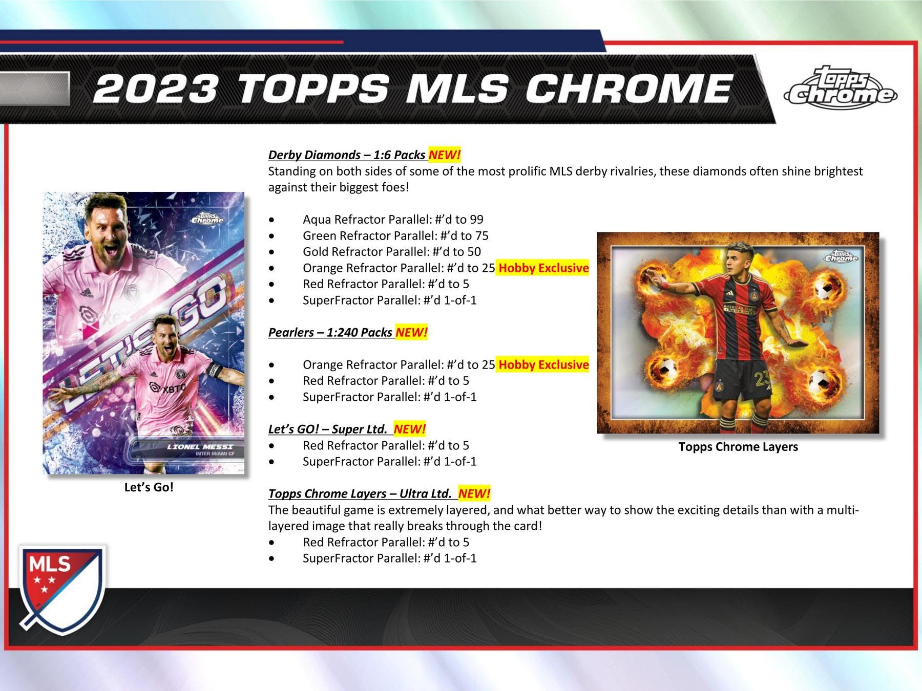 2023 Topps MLS Major League Soccer Chrome Soccer Hobby Box (1 Auto/Box & Possible Messi???)