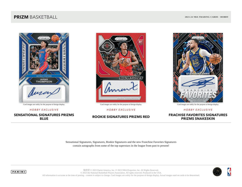 ONE PACK of 2023/24 Panini Prizm Basketball Hobby NBA Cards (12 Cards/Pack)