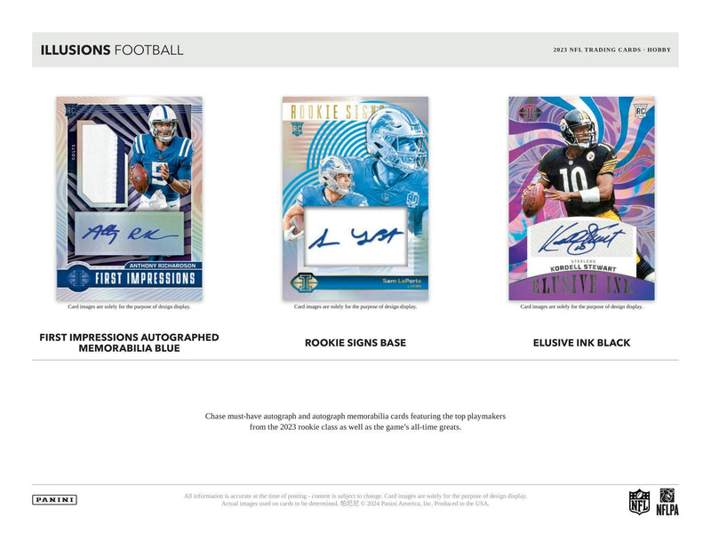 2023 Panini Illusions Football Hobby Box (3 Autos/2 Mem)