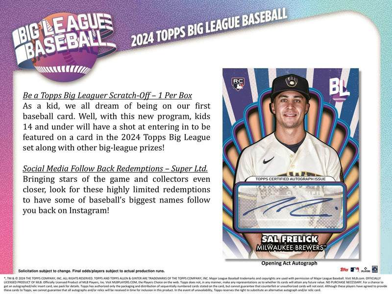 CASE of 2024 Topps Big League Baseball Hobby Box (20 Boxes)(Loaded with Fun)