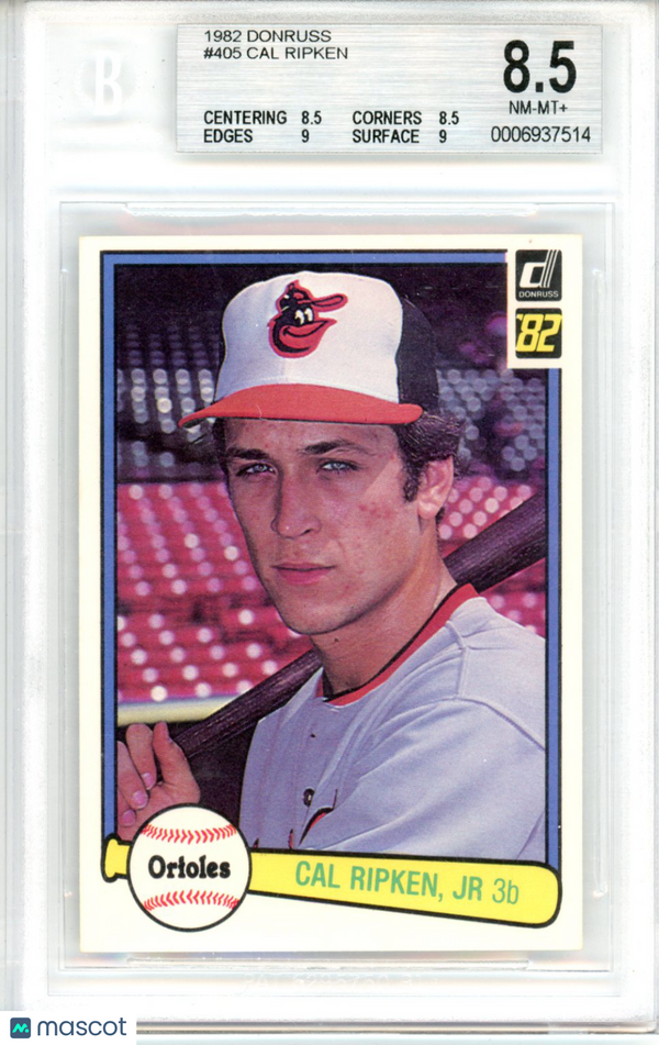 1982 Donruss #405 Cal Ripken RC - Orioles Rookie Card BGS 8.5 Baseball