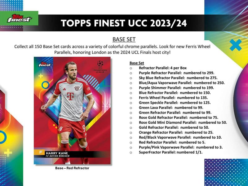 ONE PACK of 2023/24 Topps UEFA Club Competitions Finest Soccer Hobby (10 Cards)