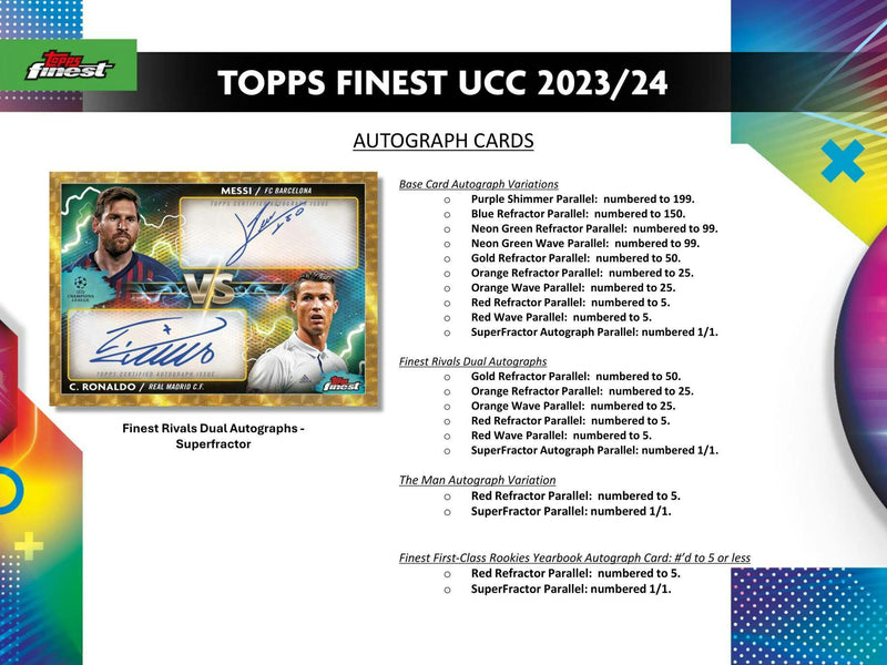 ONE PACK of 2023/24 Topps UEFA Club Competitions Finest Soccer Hobby (10 Cards)