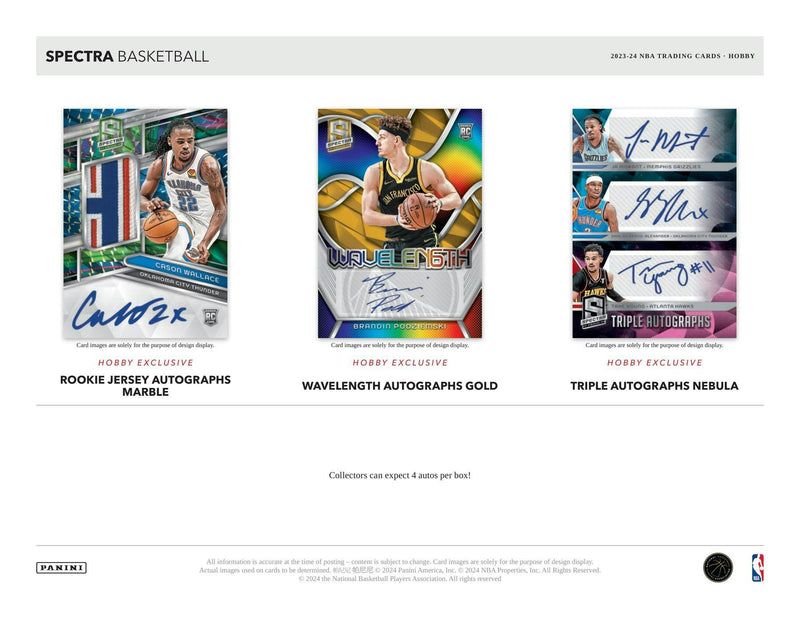 2023/24 Panini Spectra Basketball Hobby Box (4 Autos / 4 Packs)