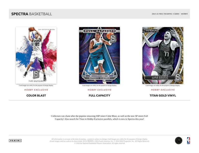 2023/24 Panini Spectra Basketball Hobby Box (4 Autos / 4 Packs)