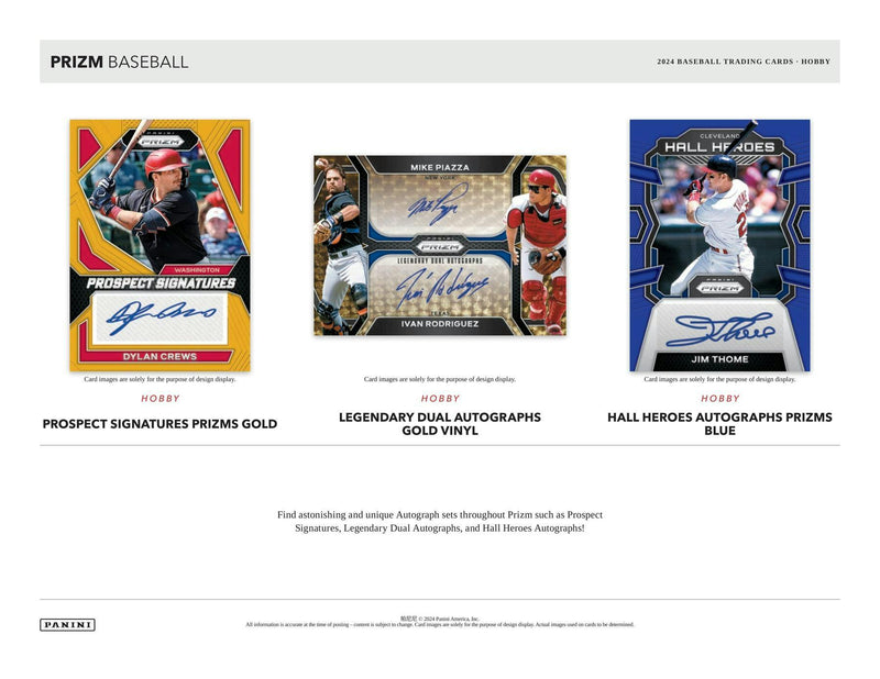 2024 Panini Prizm Baseball Hobby Box (3 Autos)