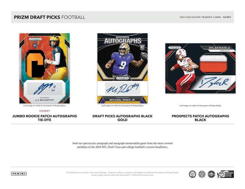 2024 Panini Prizm Draft Picks Football Hobby Box (4 Autos)