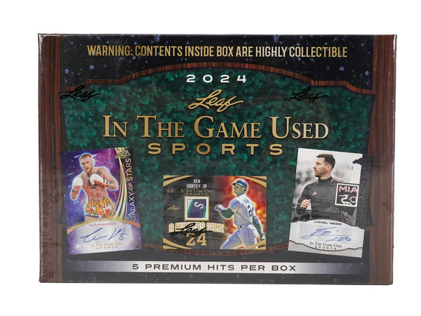 2024 Leaf In The Game Used Sports Hobby Box (5 Premium Hits)