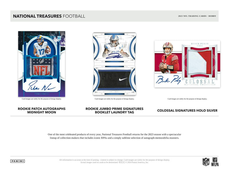 2023 Panini National Treasures NFL Football Hobby Box (8 Autos / Mem per Box)