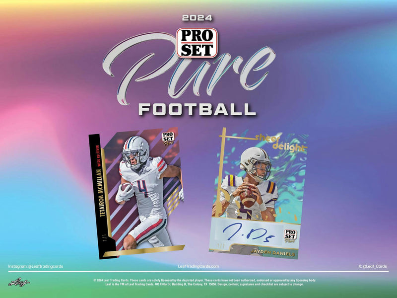 2024 Leaf Pro Set Pure Football Hobby Box (3 Autographs) LOADED!