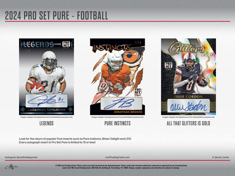 2024 Leaf Pro Set Pure Football Hobby Box (3 Autographs) LOADED!