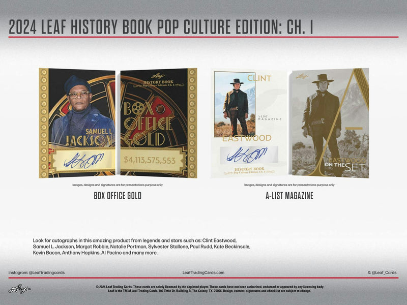 2024 Leaf History Book Pop Culture Edition Chapter 1 Hobby Box (2 Mega Hits)