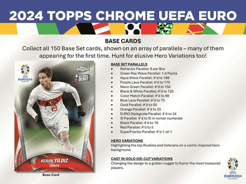 2023/24 Topps Chrome UEFA Euro Soccer Hobby Box (1 Auto) EURO2024 Germany Nov 13th