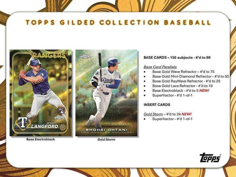 (PRE SALE NOV 22nd) 2024 Topps Gilded Collection Baseball Hobby Box