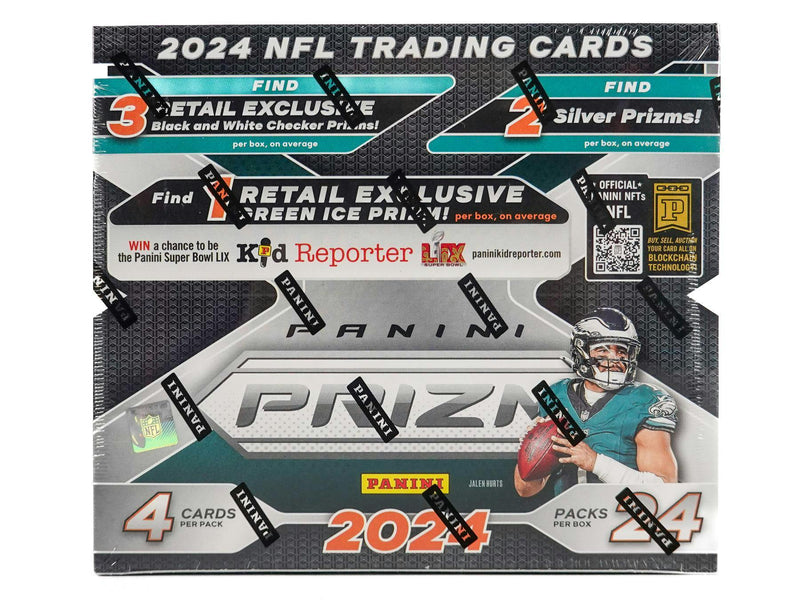 2024 Panini Prizm Football Retail Box (Checker, Silver, Green Ice) (24 Packs)