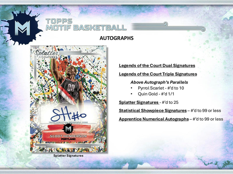 2023/24 Topps Motif Basketball Hobby Box (5 Autos + 1 Mem) Wemby RC ?
