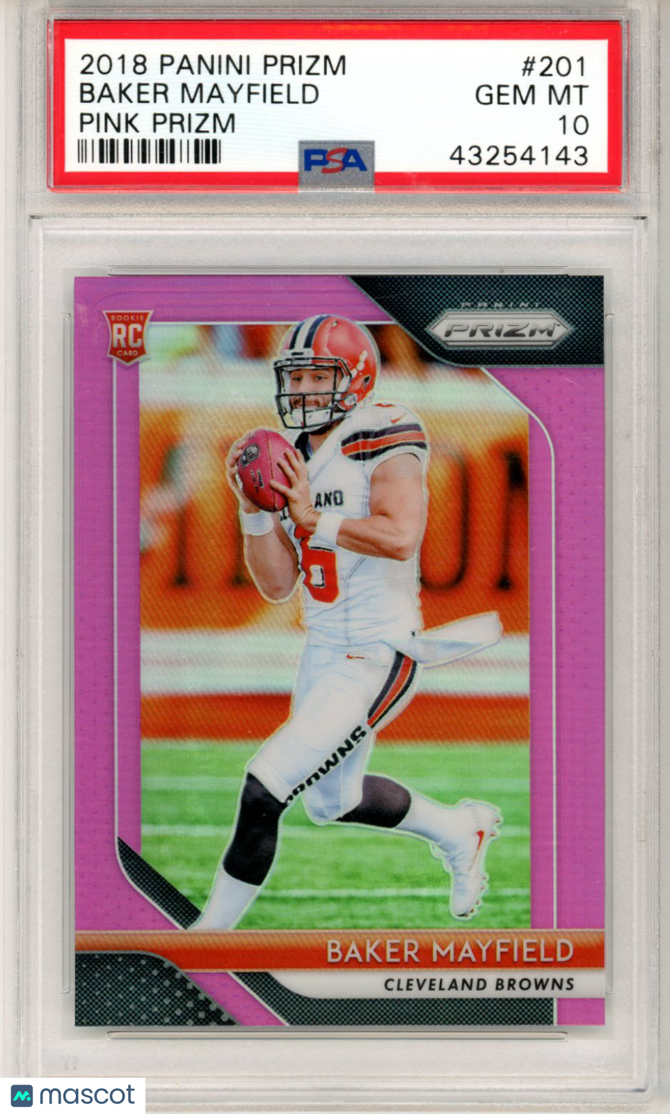 2018 Panini Prizm Baker Mayfield Pink #201 PSA 10