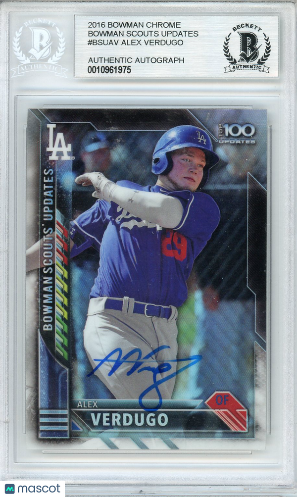 2016 Bowman Chrome Bowman Scouts Updates Alex Verdugo Auto BGS Authentic