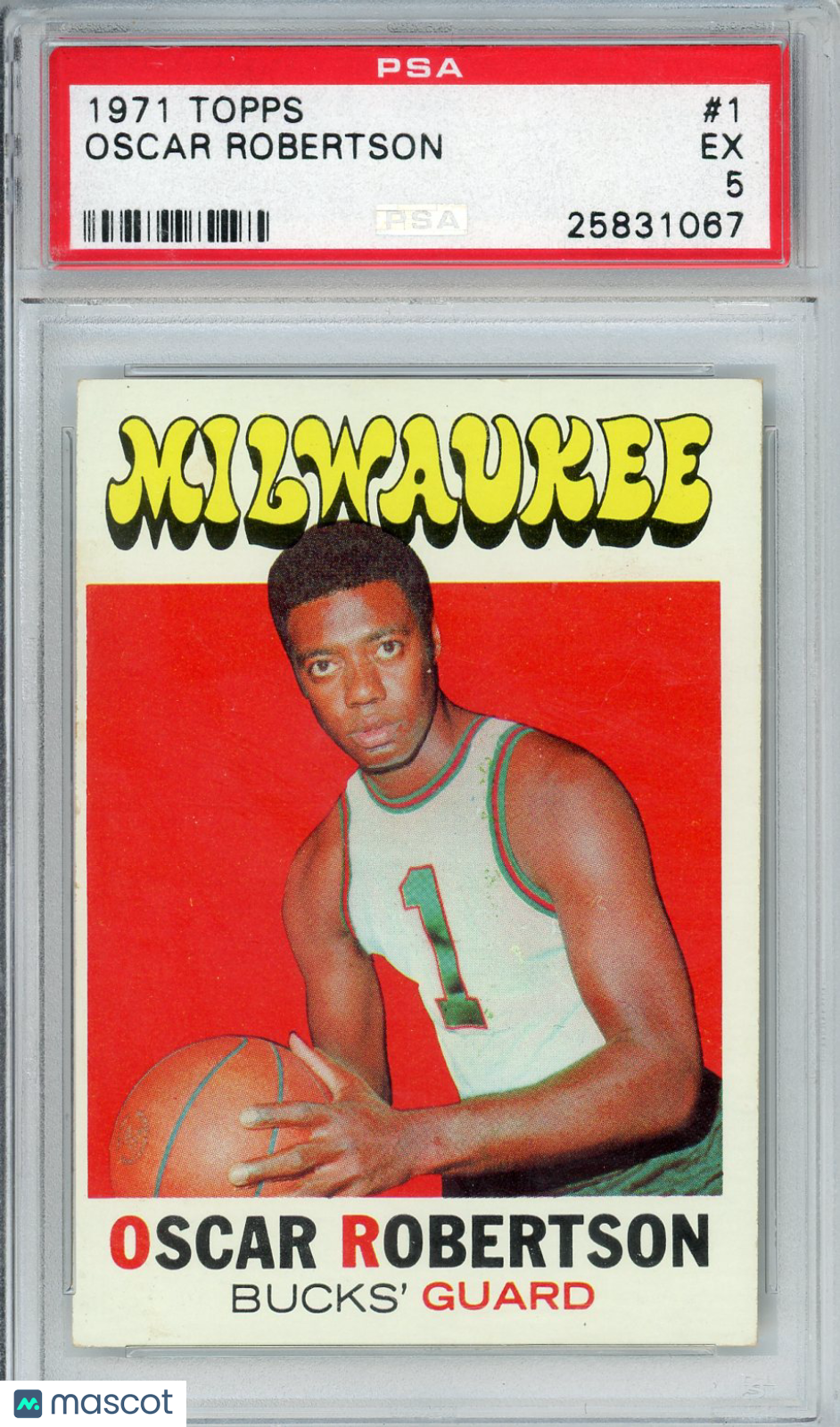 1971 Topps Oscar Robertson HOF #1 PSA 5 Milwaukee Bucks
