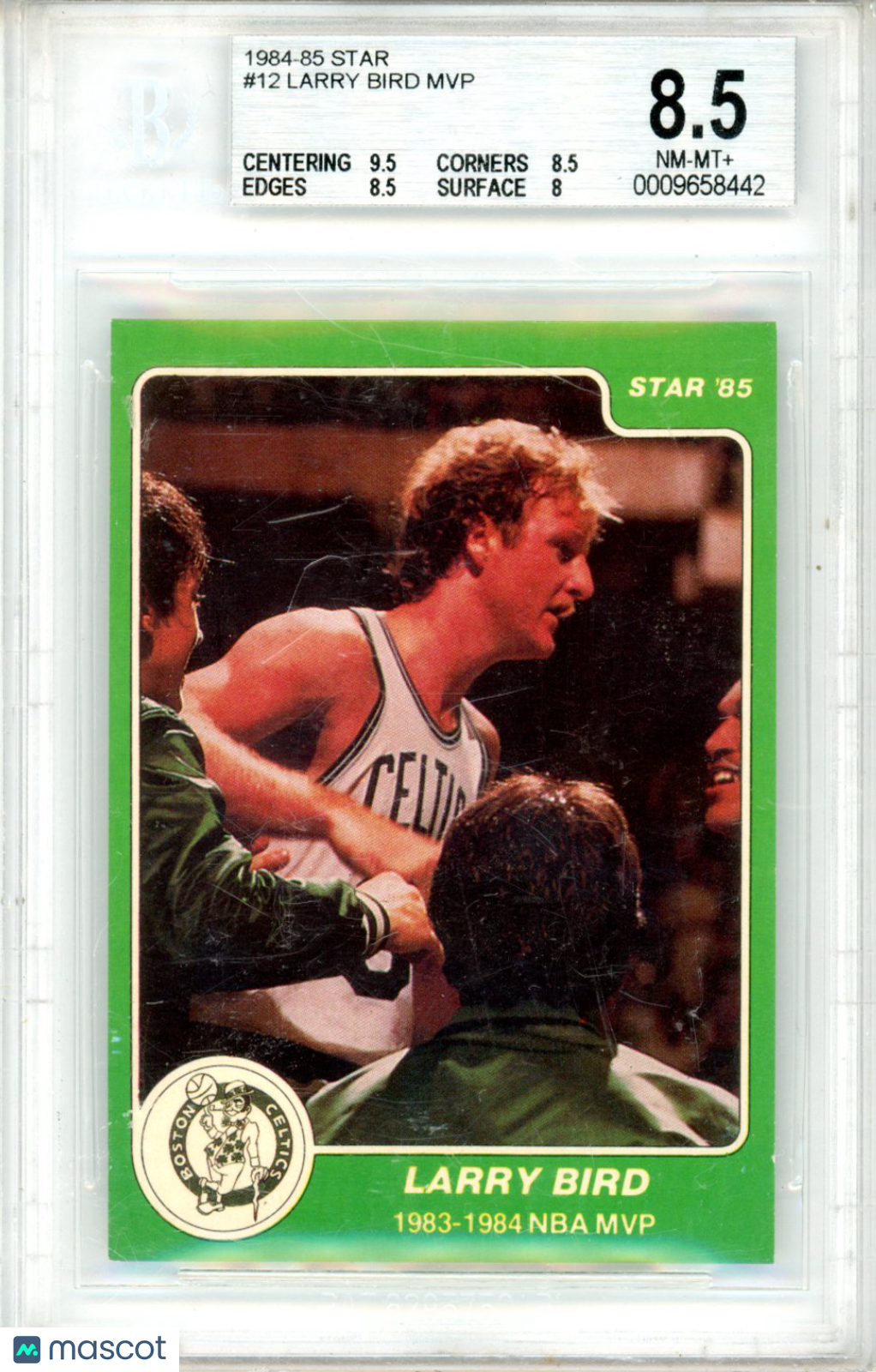 1984-85 Star #12 Larry Bird MVP BGS 8.5 NM-MT+