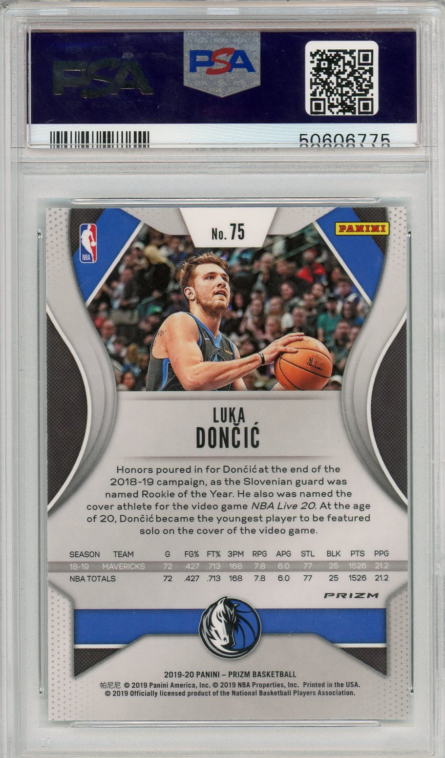 2019 Panini Prizm Luka Doncic Green #75 PSA 10 GEM MINT Dallas Mavericks