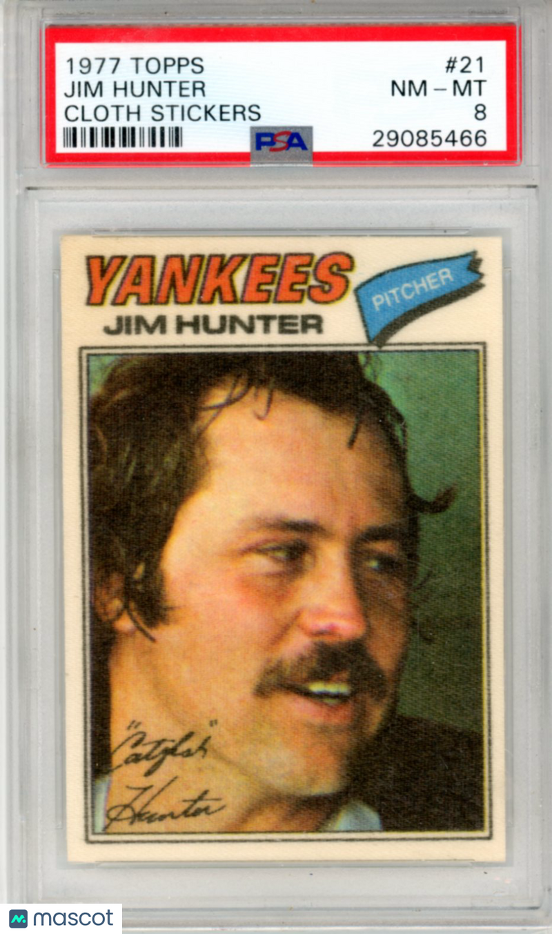 1977 Topps Cloth Stickers Jim Hunter