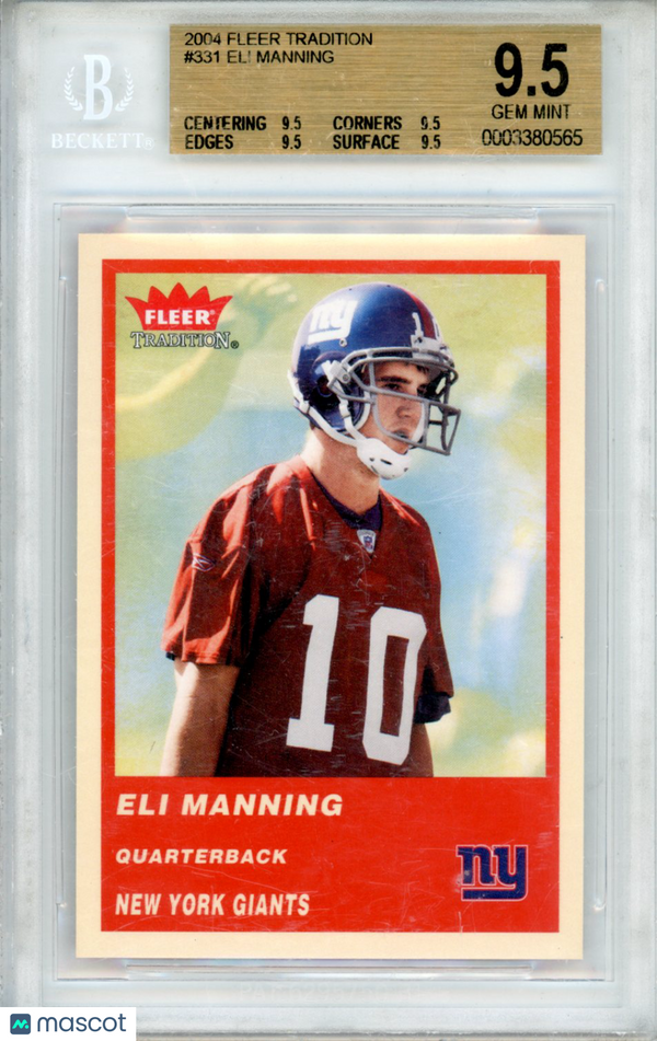 2004 Fleer Tradition Eli Manning #331 BGS 9.5 Football