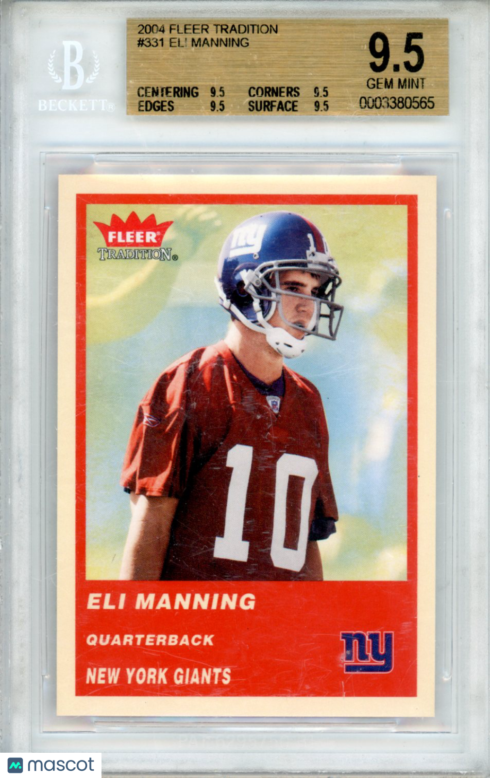 2004 Fleer Tradition Eli Manning #331 BGS 9.5