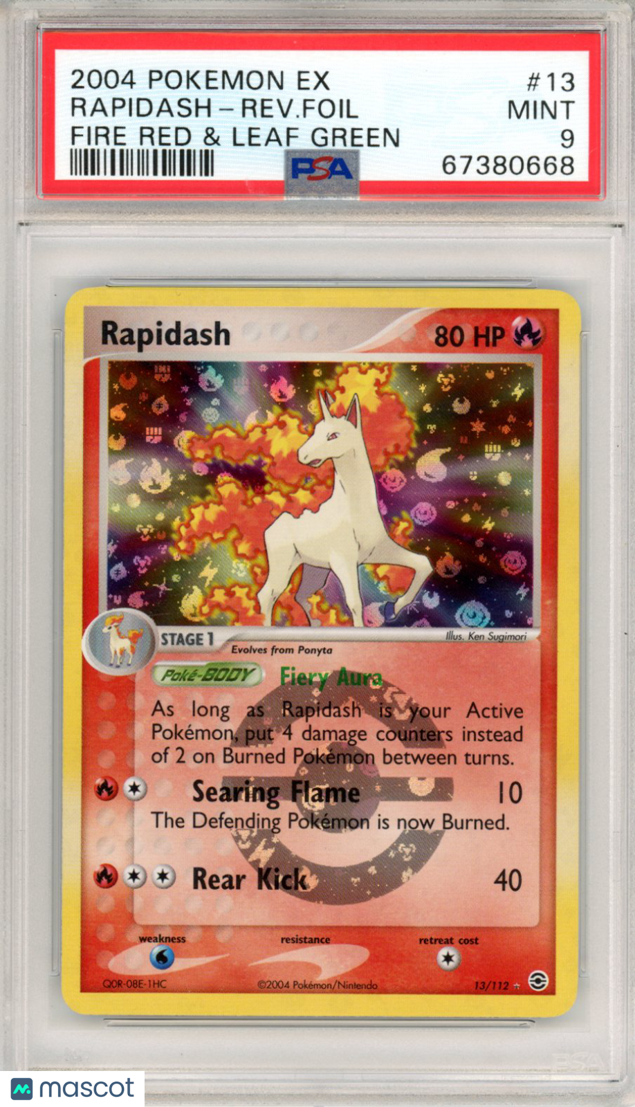 2004 Pokemon EX Fire Red & Leaf Green Rapidash #13 Rev. Foil PSA 9 MINT